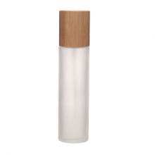 100ml 120ml 150ml Frosted Empty Glass Lotion Bottle Cosmetic Glass Packing Bottle With Bamboo Lotion Pump